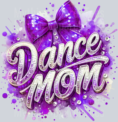 0019 Dance Mom Sequins Purple DTF Dance Mom Transfers
