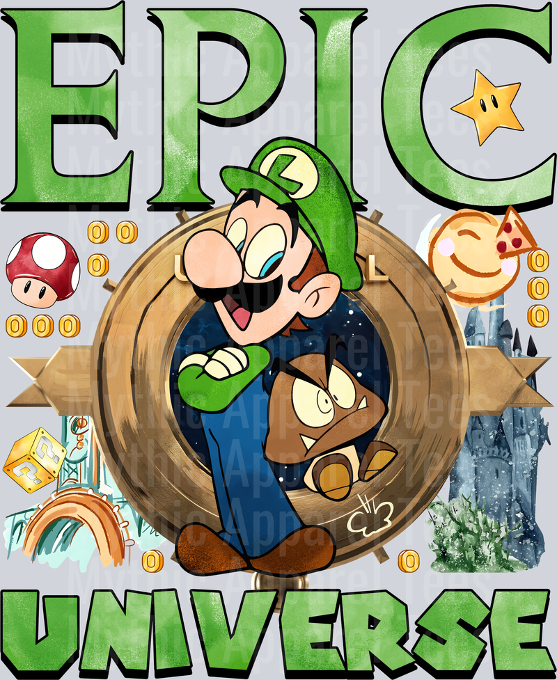 Epic universe mario Luigi DTF Epic Park Transfers