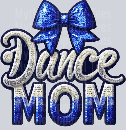 0013 Dance Mom Sequins Blue DTF Dance Mom Transfers