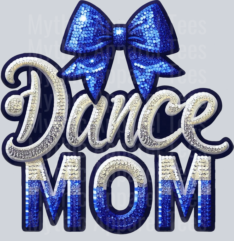 0013 Dance Mom Sequins Blue DTF Dance Mom Transfers