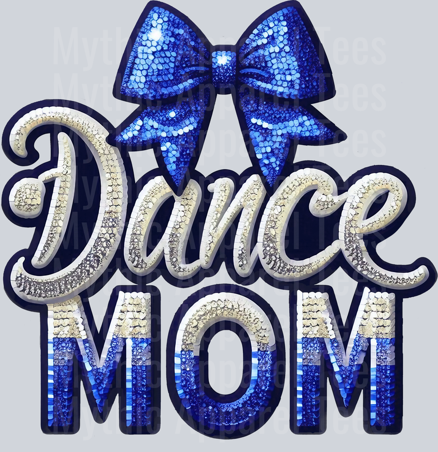 0013 Dance Mom Sequins Blue DTF Dance Mom Transfers