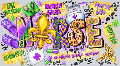 Mardi Gras Nurse Tumbler