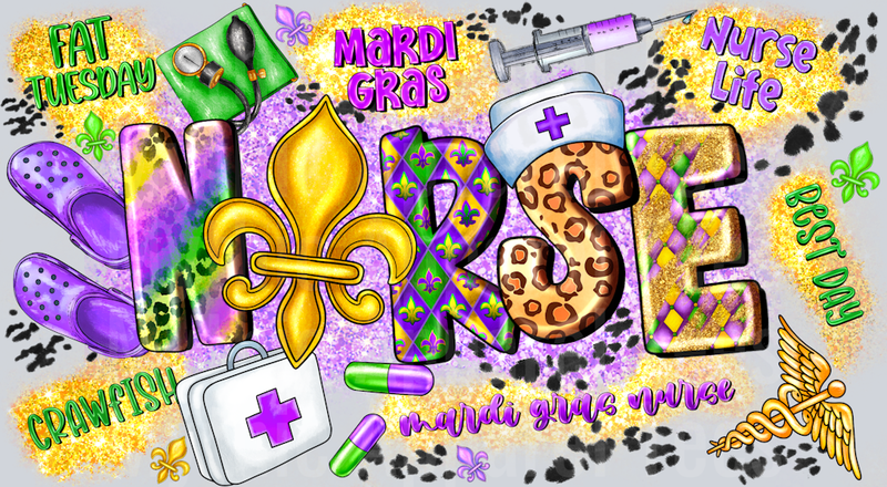 Mardi Gras Nurse Tumbler