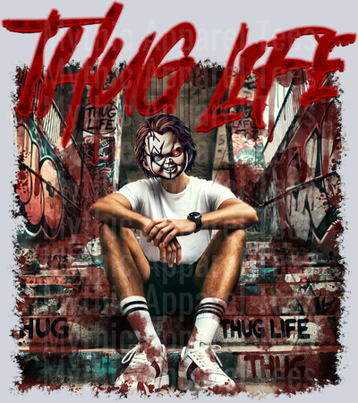 Chucky Bloody Steps on stairs Horror Movie DTF Thug Life Transfers