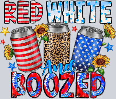 Red White And Boozed 2 4th of july DTF Patriotic Transfers