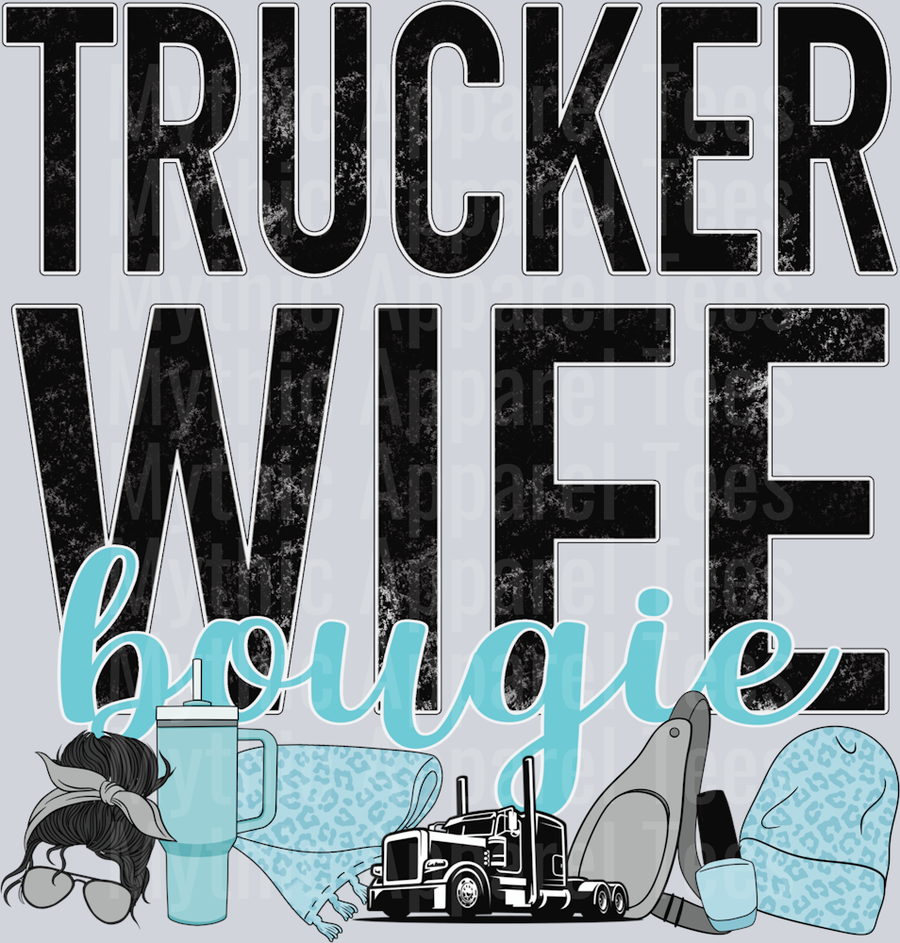 trucker wife DTF Blue Collar Transfers