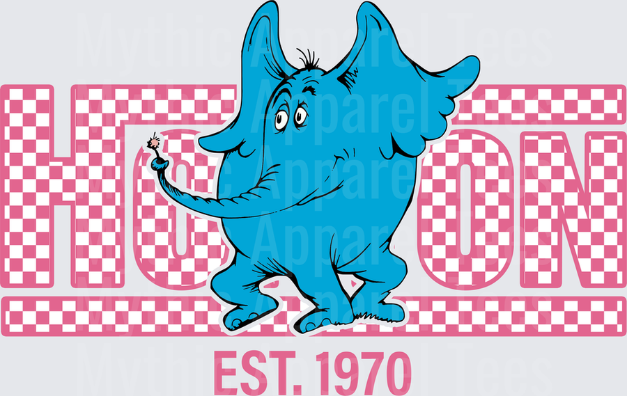 DR Seuss Horton Hears a Who Pink Checkered Est 1970