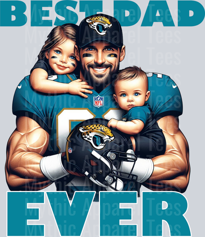 Jacksonville Jaguars Best DAD EVER Fathers Day DTF NFL Transfers