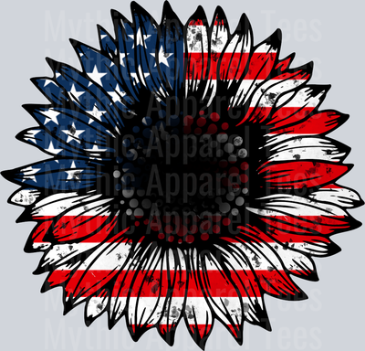 american flag sunflower 1 DTF Patriotic Transfers
