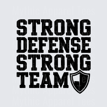 American Football Strong Defense Strong Team Shield Graphic