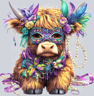 AZ790 Mardi Gras Highland Cow (5)