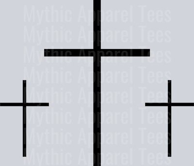 3 crosses black DTF Religious Transfers