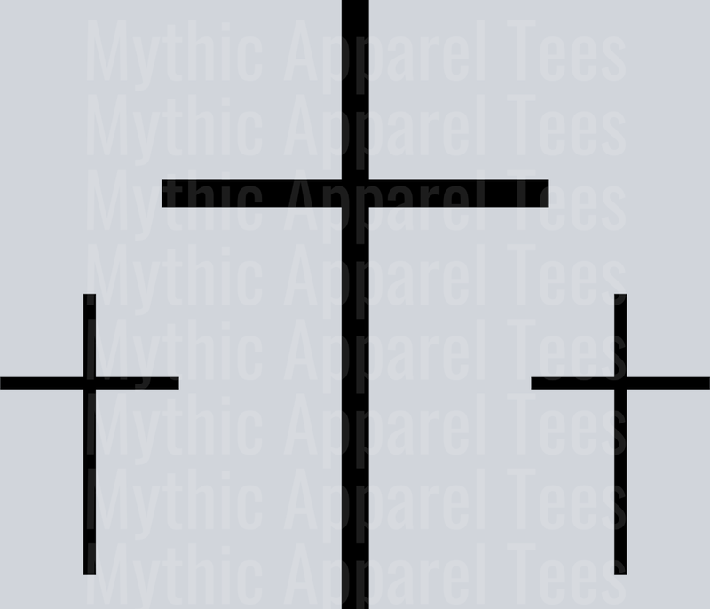 3 crosses black DTF Religious Transfers