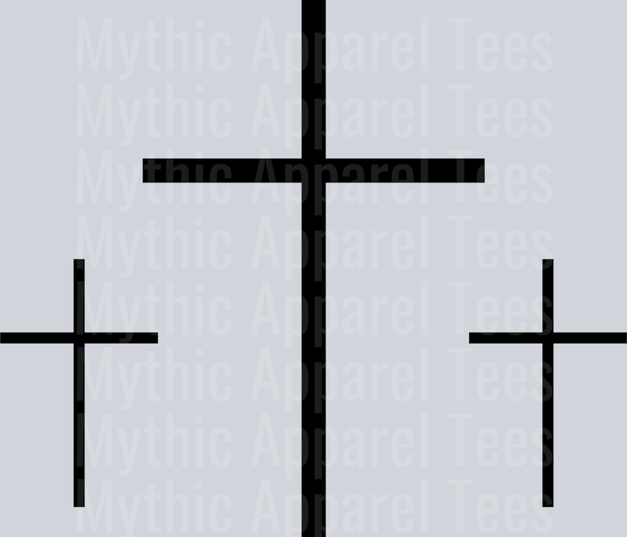 3 crosses black DTF Religious Transfers