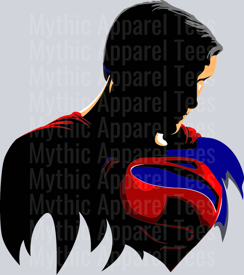 Superman silhouette DTF Superman Transfers