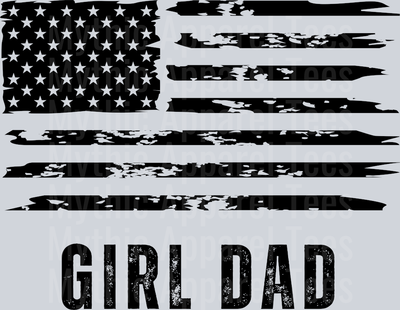 girl dad Tattered Flag DTF Dad Transfers