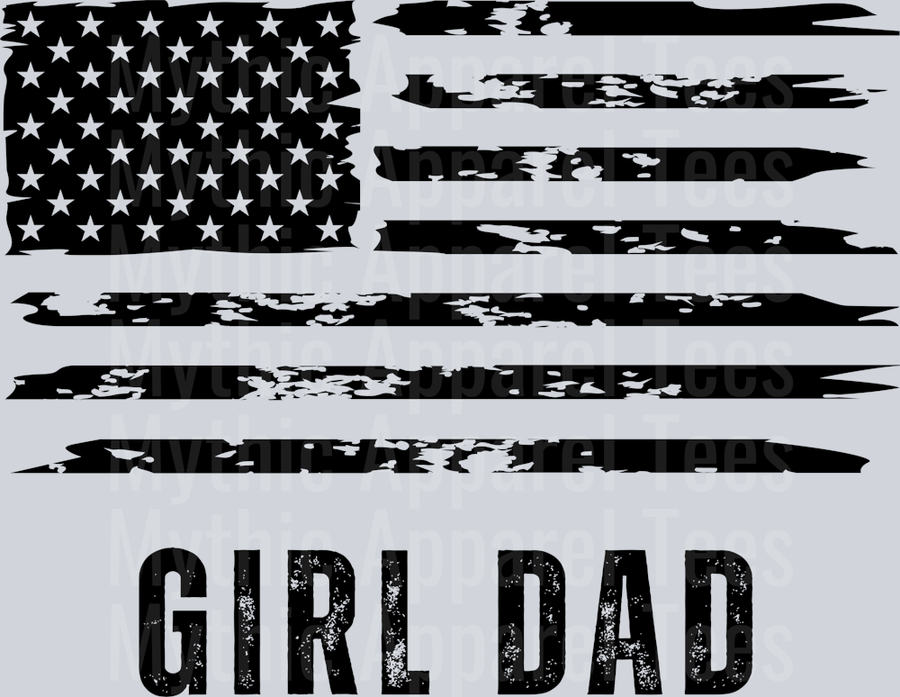 girl dad Tattered Flag DTF Dad Transfers