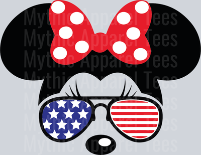 ear minnie American Eyelashes DTF Patriotic Disney Transfers