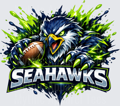 NFL Seattle Seahawks Fierce Eagle Football Splash Design