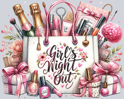 Girls Night Out Champagne Bachelorette Box DTF Wedding Transfers
