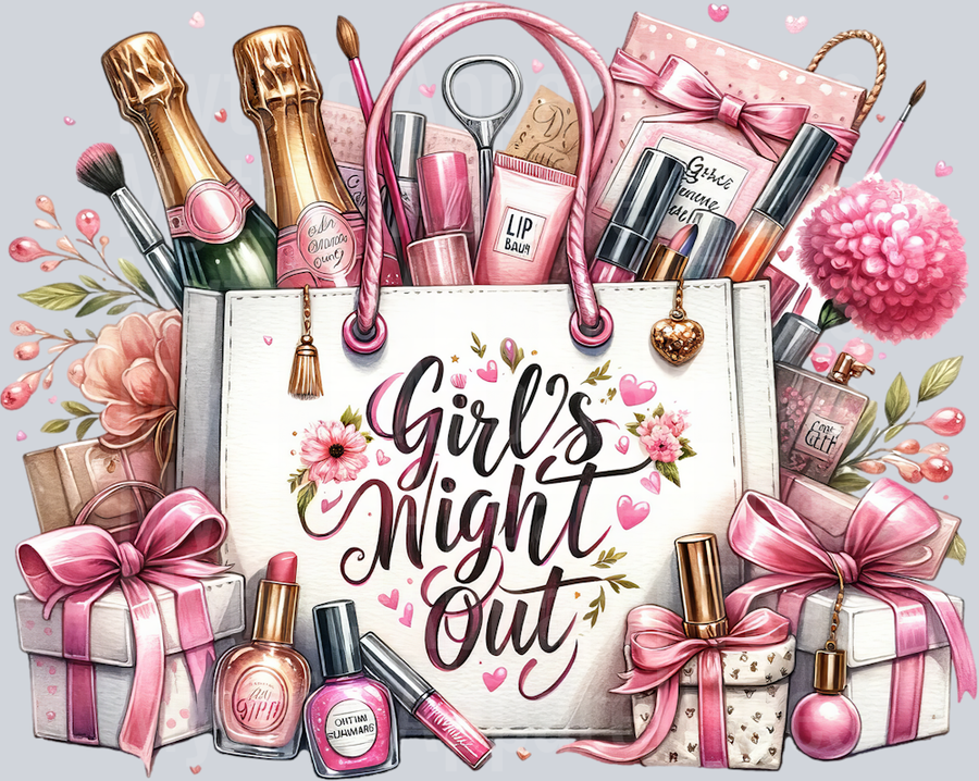 Girls Night Out Champagne Bachelorette Box DTF Wedding Transfers