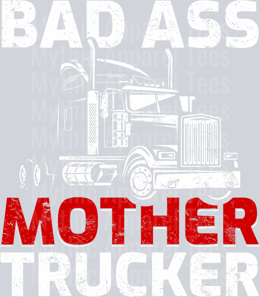 Bad Ass Mother Trucker Red and White DTF Trucker Transfers
