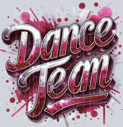 0017 Dance Team Sequins Maroon DTF Dance Team Transfers