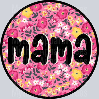 Mama Bright pink black words DTF MOM Transfers