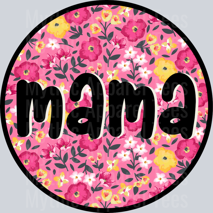 Mama Bright pink black words DTF MOM Transfers