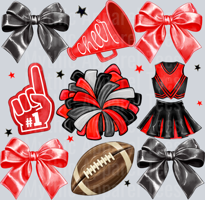 Cheer Bow Red And Black