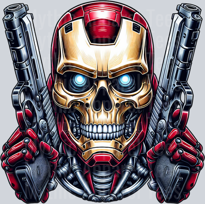 Ironman Guns Skull DTF Superhero Transfers