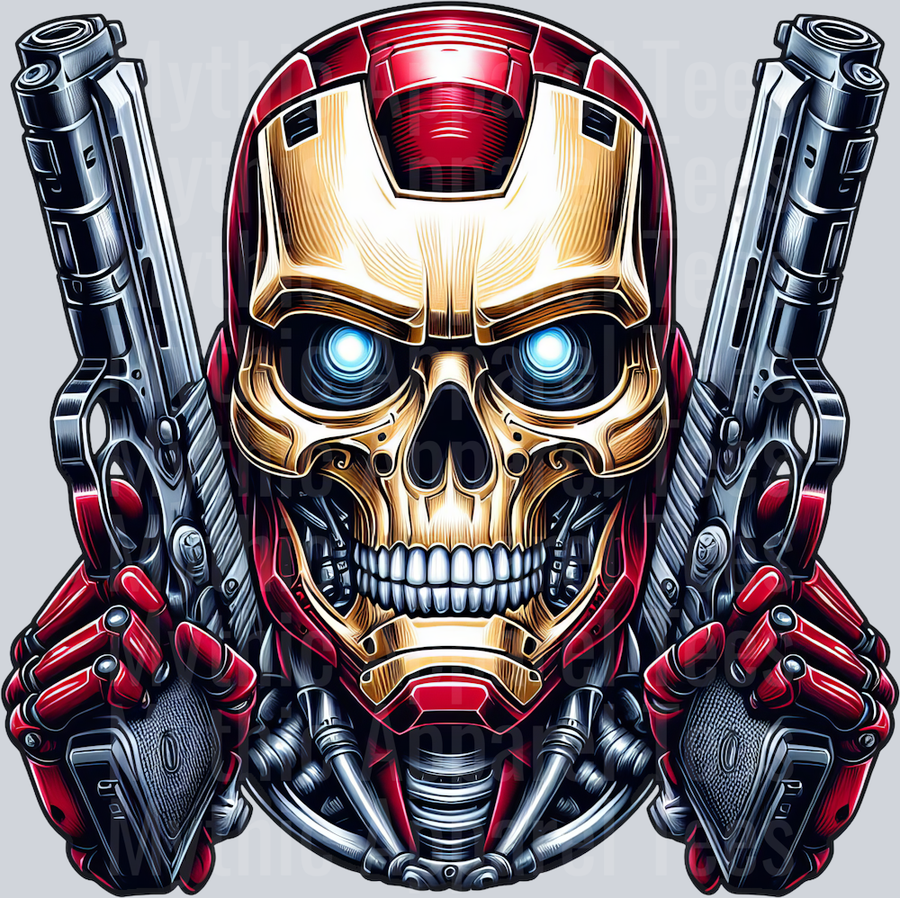 Ironman Guns Skull DTF Superhero Transfers