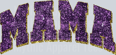 mama 09 glitter purple DTF MOM Transfers