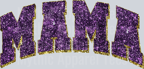 mama 09 glitter purple DTF MOM Transfers