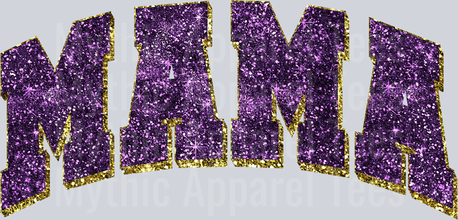 mama 09 glitter purple DTF MOM Transfers
