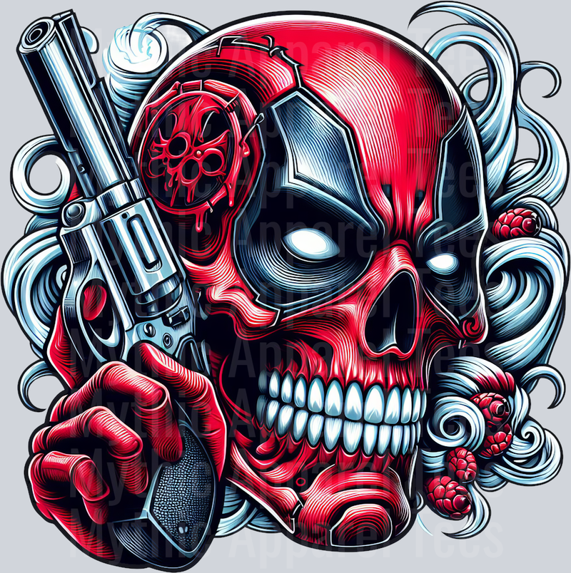 Deadpool Skull DTF Superhero Transfers