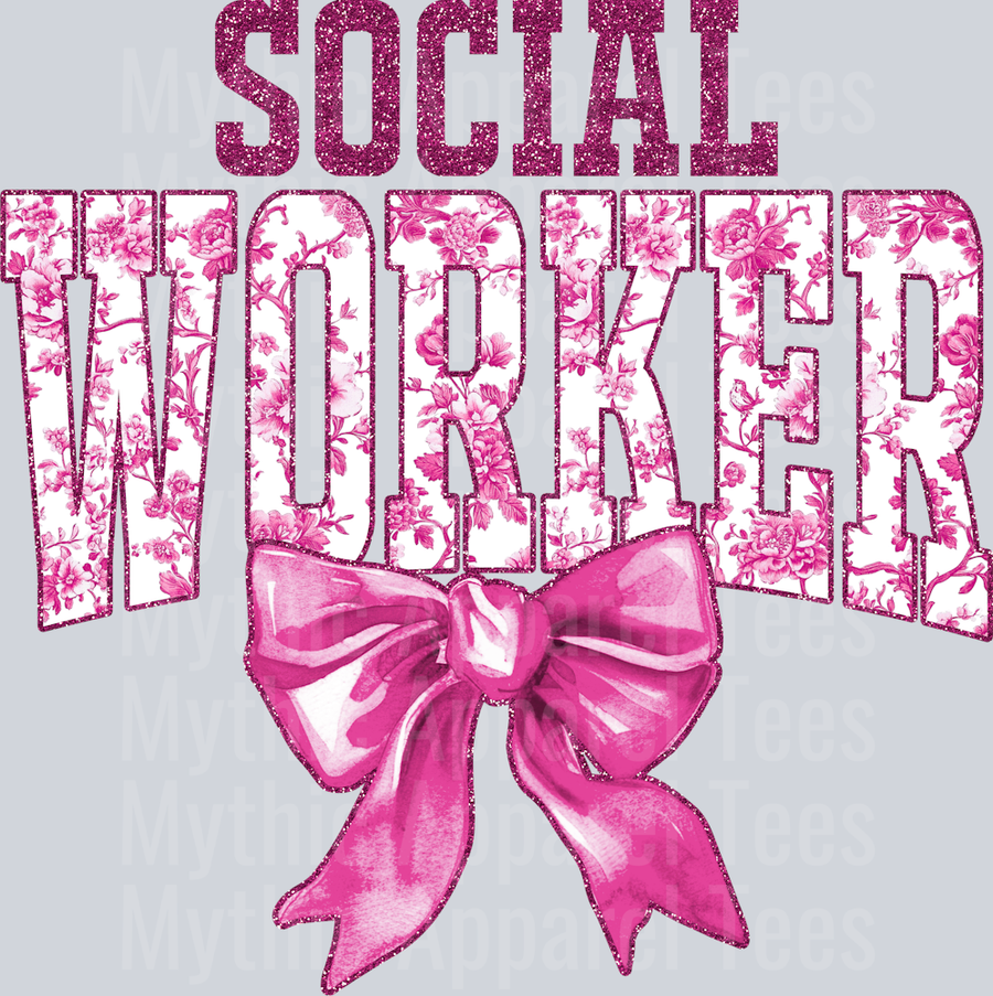 Light Pink Toile Social Worker