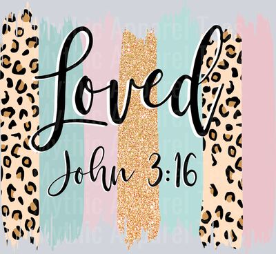 Brush stroke Loved John DTF Religious Transfers
