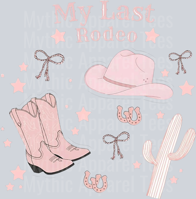 My Last Rodeo Pink Cowgirl Bachelorette Party T-Shirt (1)