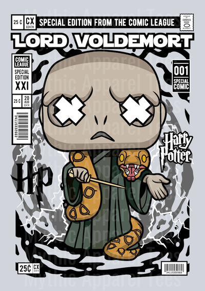 Lord Voldemort Comic Book Cover STYLE DTF Pop Culture Transfers