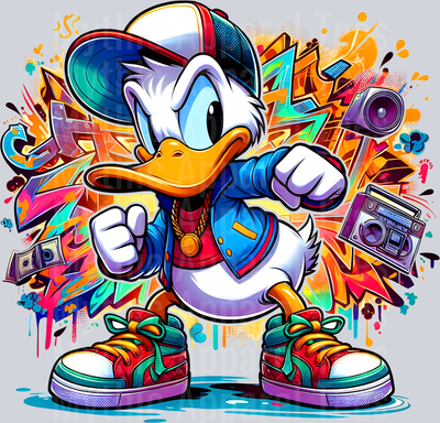 Donald Duck Graffiti DTF Pop Culture Transfers
