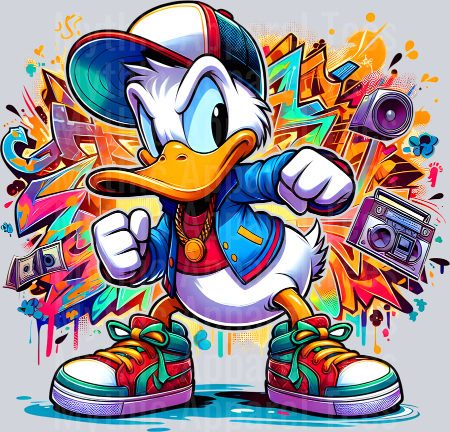 Donald Duck Graffiti DTF Pop Culture Transfers