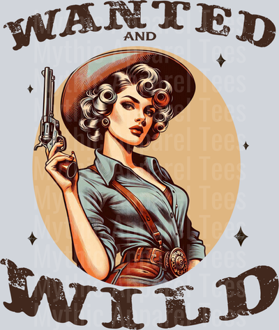 Wanted and Wild gunslinger girl Retro DTF Western Girl Transfers
