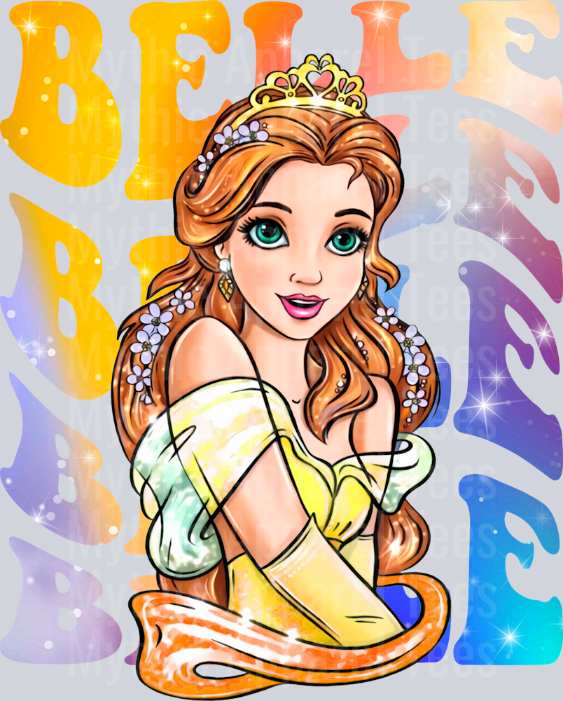 Belle Disney Princess Stacked Name Disney