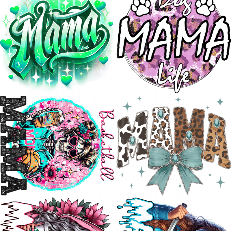 MAMA BUNDLE VARIETY 7 GANG SHEET 10 FULL SIZE IMAGES