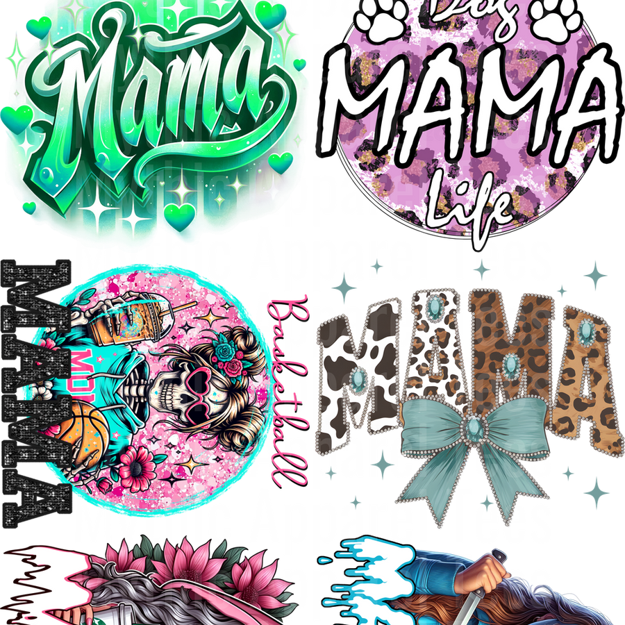 MAMA BUNDLE VARIETY 7 GANG SHEET 10 FULL SIZE IMAGES
