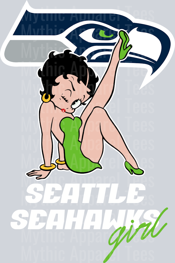 Seattle Seahawks Girl Betty Boop DTF NFL Transfers