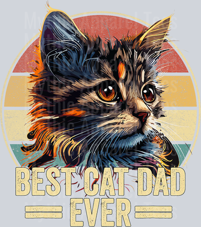 Best Cat Dad Ever  DTF Dad Transfers