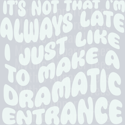 Dramatic entrance white DTF Sassy Transfers