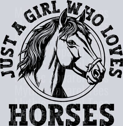 Just a girl who loves horses Western DTF Horse Transfers